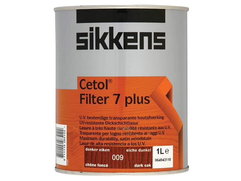 Sikkens Cetol Filter 7 Plus Translucent Woodstain Dark Oak 1 litre SIKCF7PDO1L