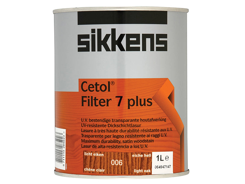 Sikkens Cetol Filter 7 Plus Translucent Woodstain Light Oak 1 litre SIKCF7PLO1L