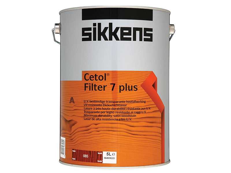 Sikkens Cetol Filter 7 Plus Translucent Woodstain Teak 5 litre SIKCF7PT5L