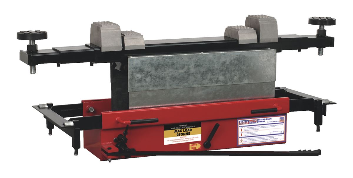 Sealey Jacking Beam 2 Tonne with Arm Extenders & Flat Roller Supports SJBEX200
