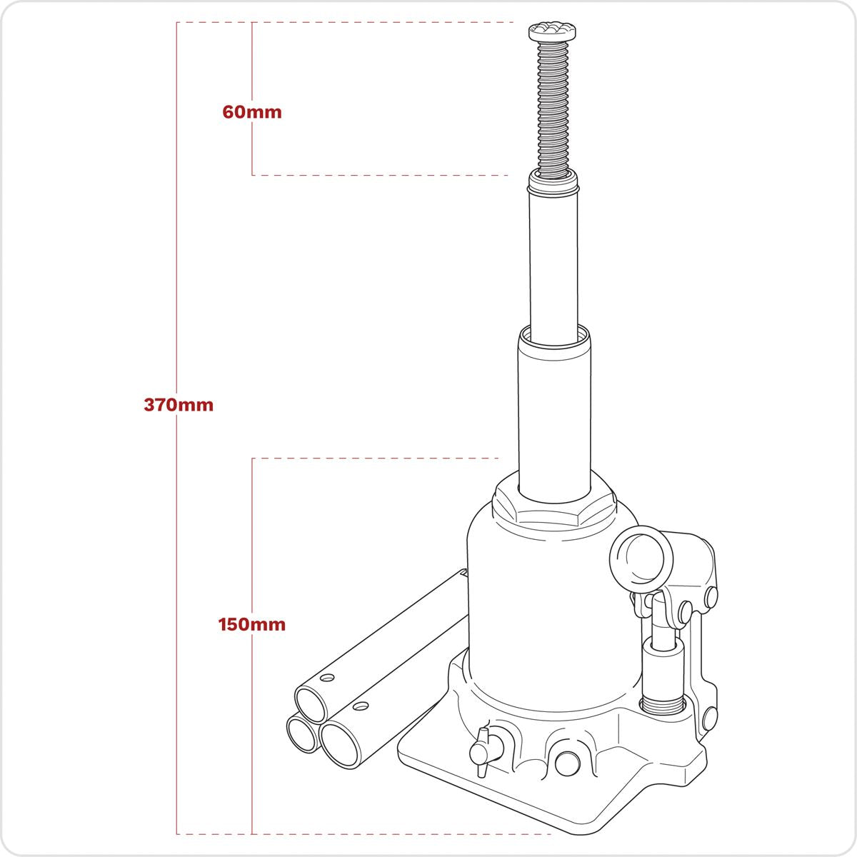 Sealey Bottle Jack 2 Tonne Telescopic SJT2