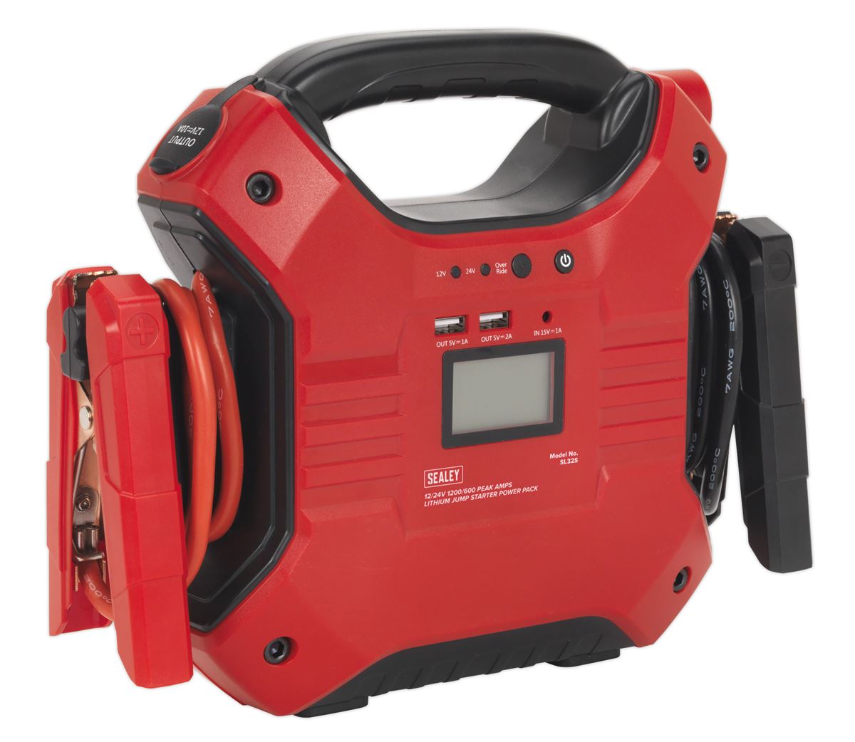 Sealey Jump Starter Power Pack Lithium-ion Phosphate (LiFePo4) 12/24V 1200/600 Peak Amps SL32S