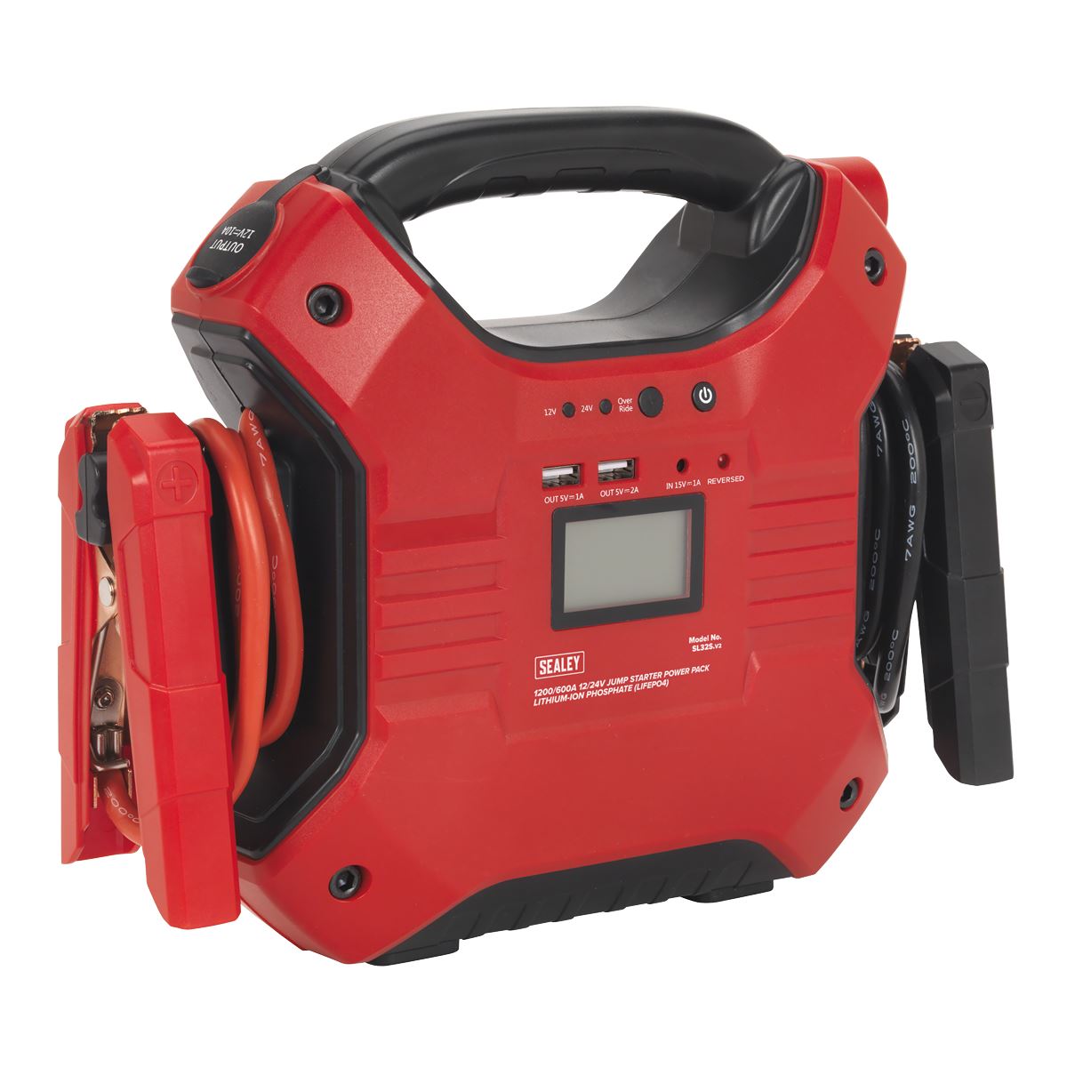 Sealey Jump Starter Power Pack Lithium-ion Phosphate (LiFePo4) 12/24V 1200/600 Peak Amps SL32S