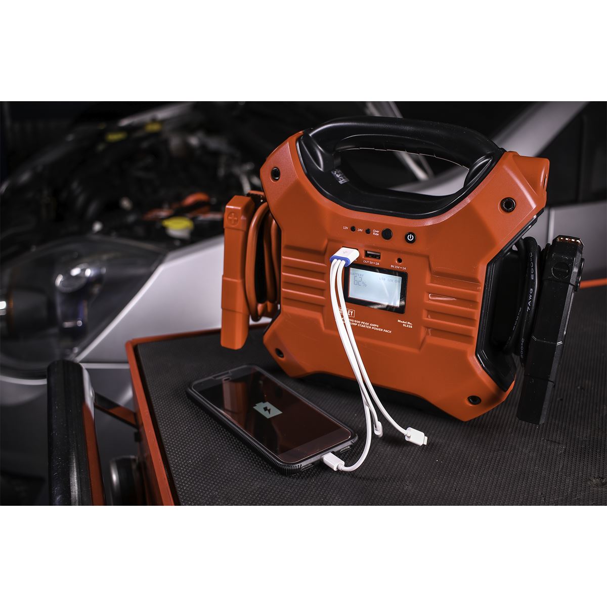 Sealey Jump Starter Power Pack Lithium-ion Phosphate (LiFePo4) 12/24V 1200/600 Peak Amps SL32S