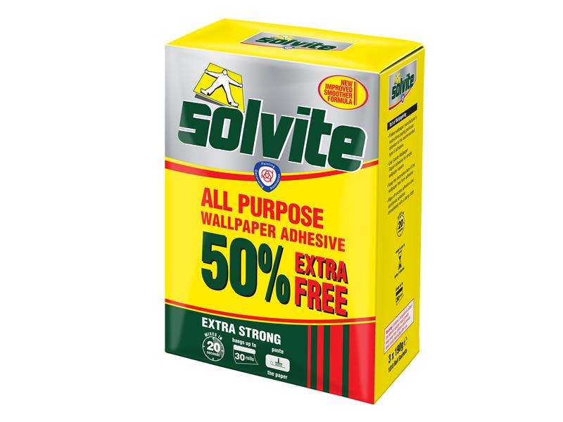 Solvite All Purpose Wallpaper Paste Sachet 20 Roll + 50% Free SLVDECBOX