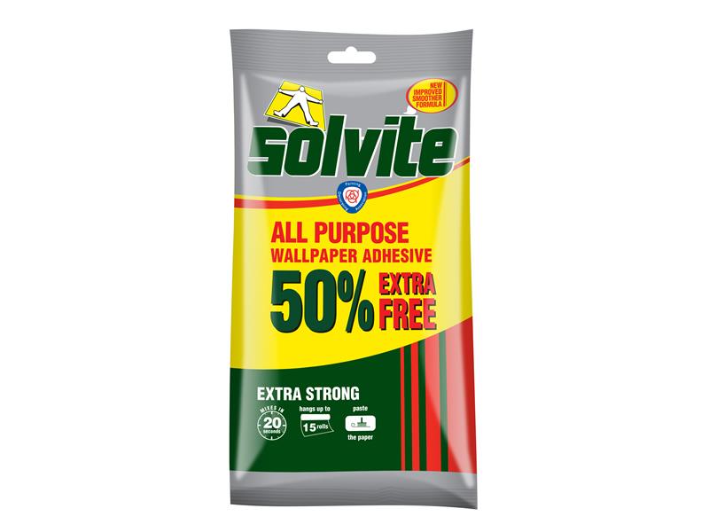 Solvite All Purpose Wallpaper Paste Sachet 10 Roll + 50% Free SLVECCONOMY