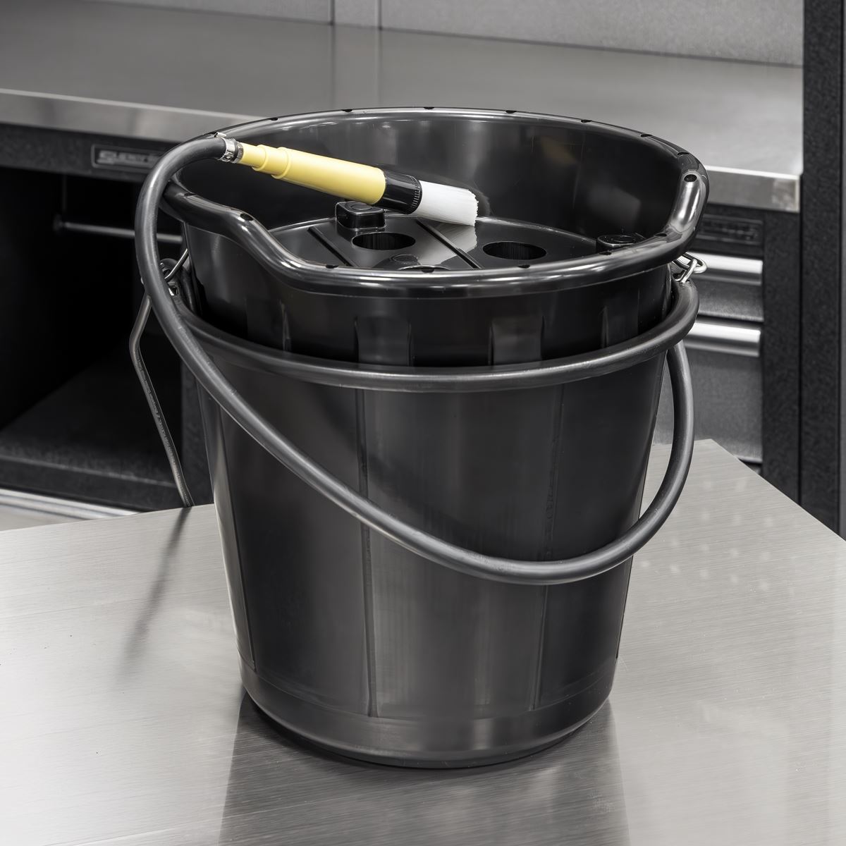 Sealey Portable Bucket Parts Washer with Brush 14L 16W 230V SM220