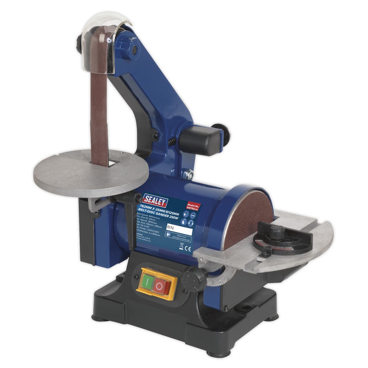Sealey Belt/Disc Sander 25 x 762mm/�125mm 250W/230V SM750