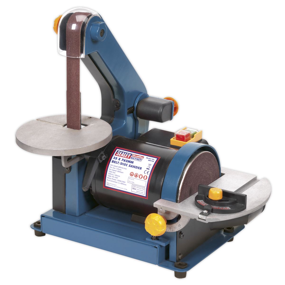 Sealey Belt/Disc Sander 25 x 762mm/�125mm 250W/230V SM750