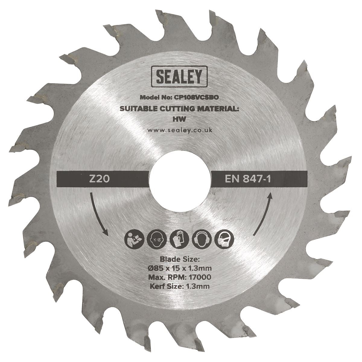 Sealey Circular Saw Blade �85 x 15 x 1.3mm 20tpu SM85B20