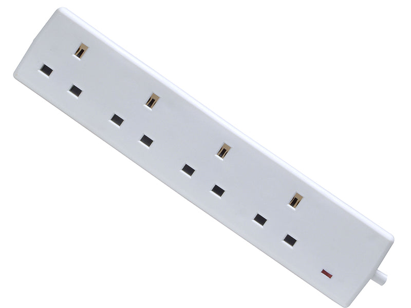 SMJ Extension Lead 240V 4-Way 13A Neon 2m SMJF4W2MP