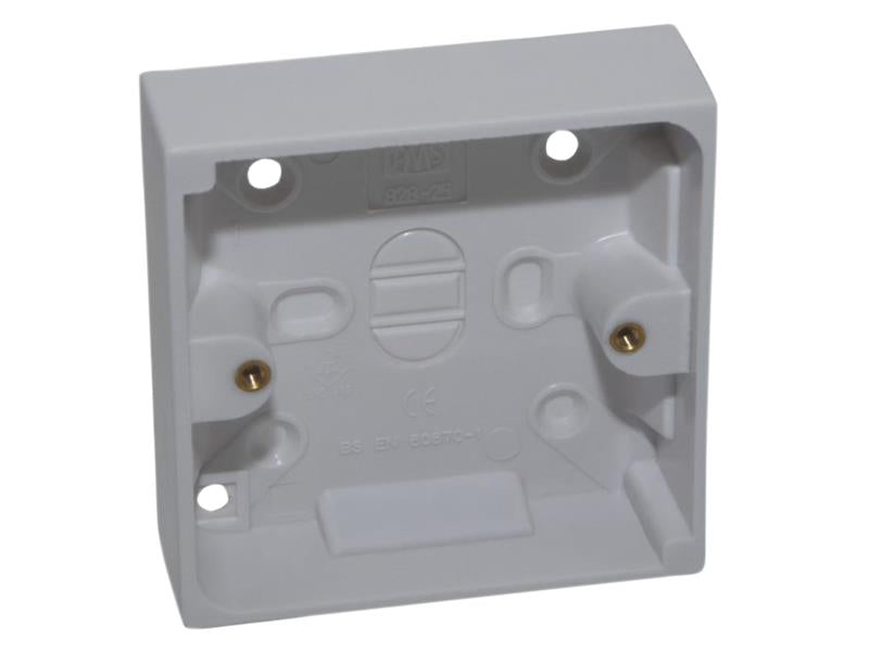 SMJ Pattress Box Single 19mm Trade Pack SMJPPPT19SG