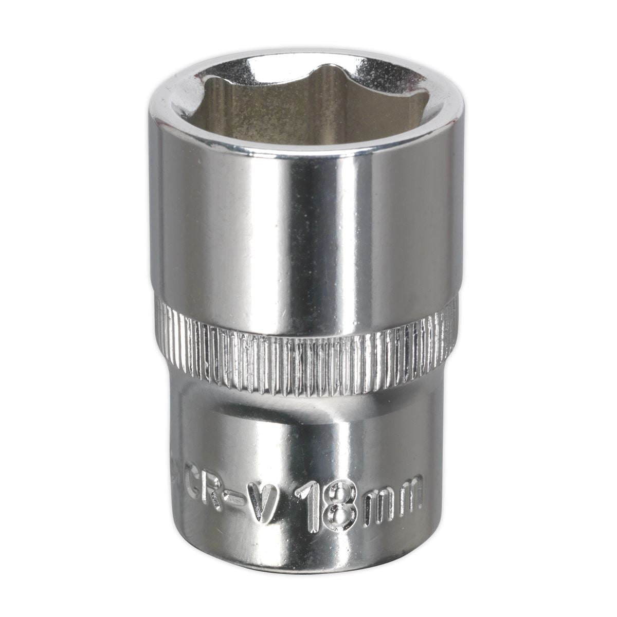 Sealey 18mm WallDrive Standard Length Chrome Socket 1/2"Sq Drive SP1218