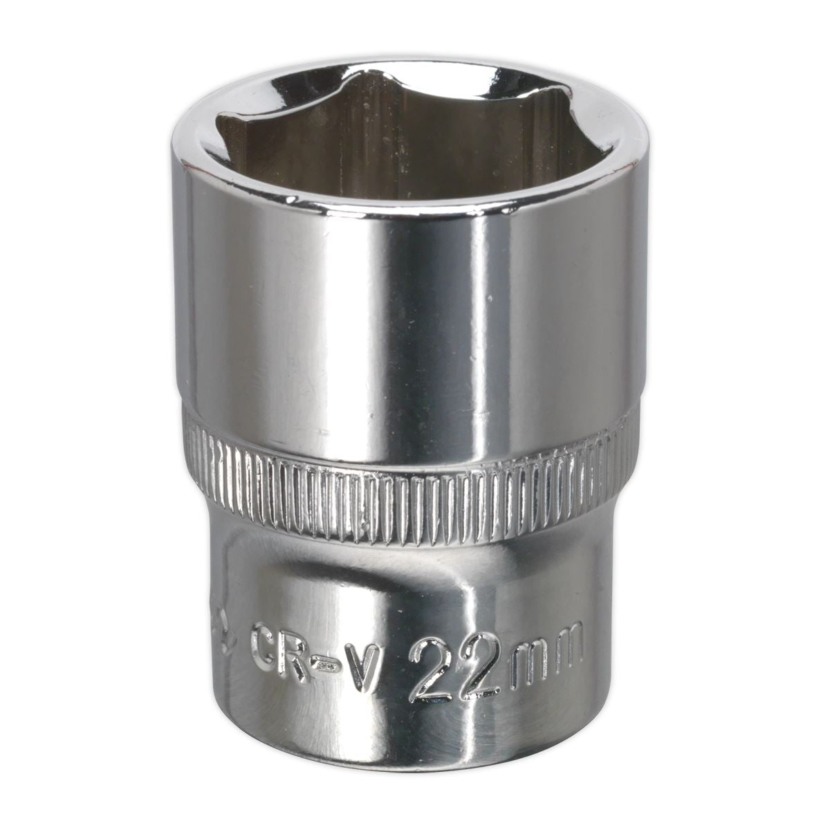 Sealey 22mm WallDrive Standard Length Chrome Socket 1/2"Sq Drive SP1222