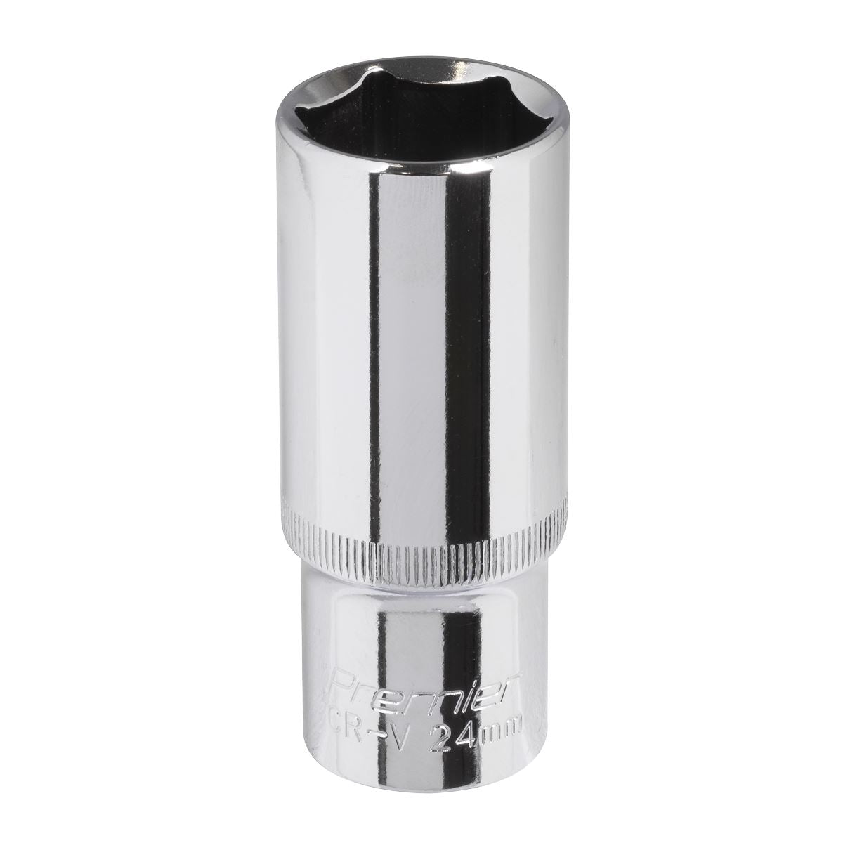 Sealey 24mm Deep Metric WallDrive Socket 1/2"Sq Drive Fully Polished SP1224D