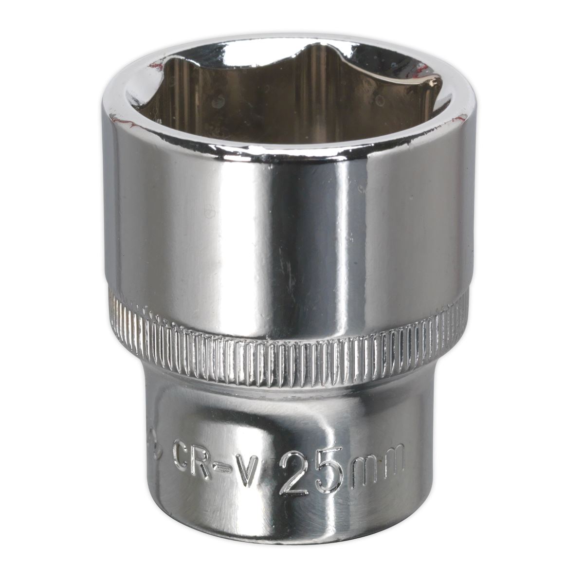 Sealey 25mm WallDrive Standard Length Chrome Socket 1/2"Sq Drive SP1225