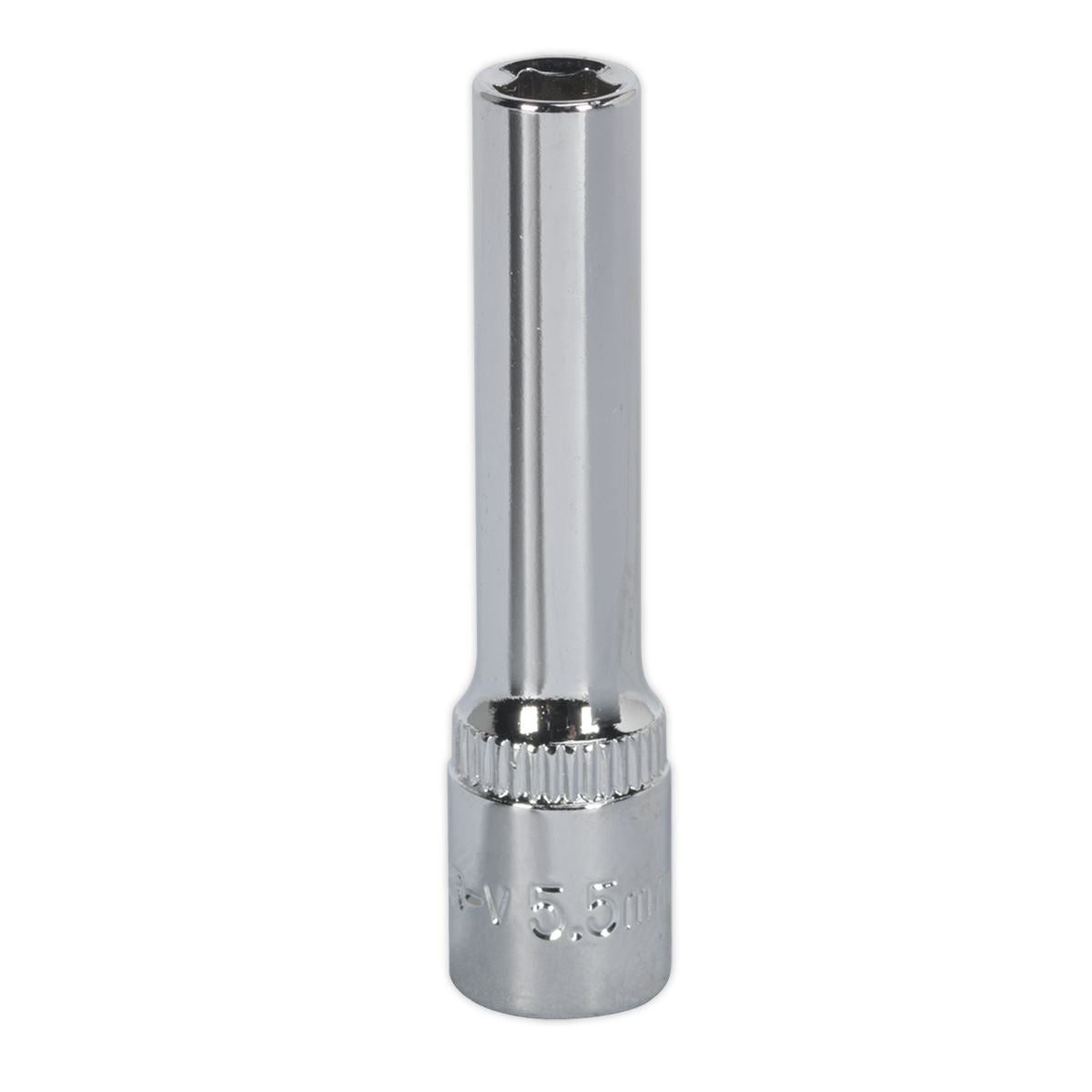 Sealey Deep 1/4"Sq Drive 5.5mm Metric WallDrive Socket Fully Polished SP14055D