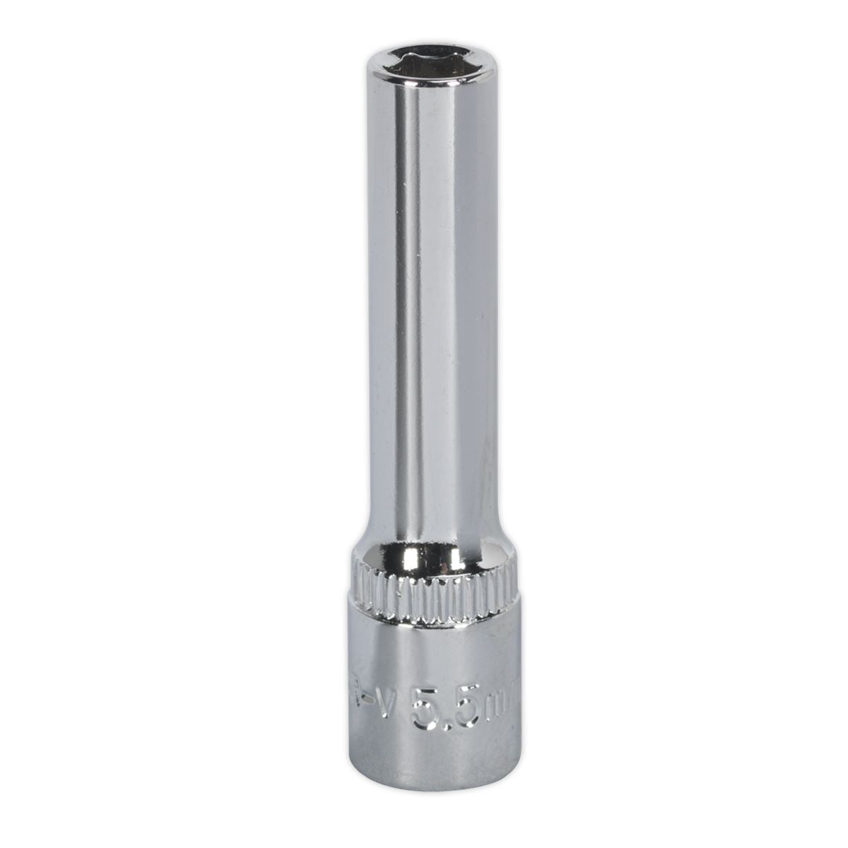 Sealey Deep 1/4"Sq Drive 5.5mm Metric WallDrive Socket Fully Polished SP14055D