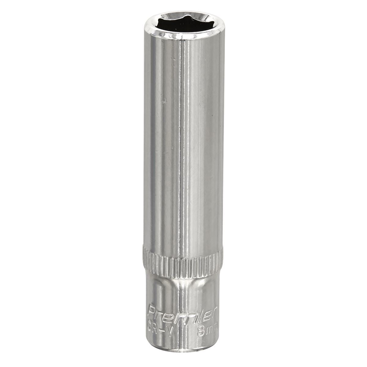 Sealey Metric Socket 8mm Deep 1/4"Sq Drive Fully Polished SP1408D