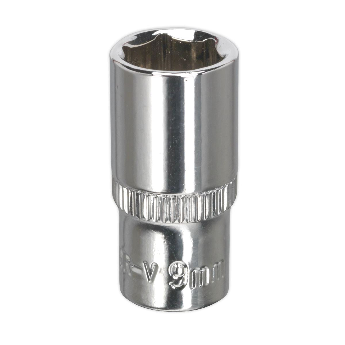 Sealey 9mm 1/4"D Metric WallDrive Chrome Socket Standard Length 6pt SP1409