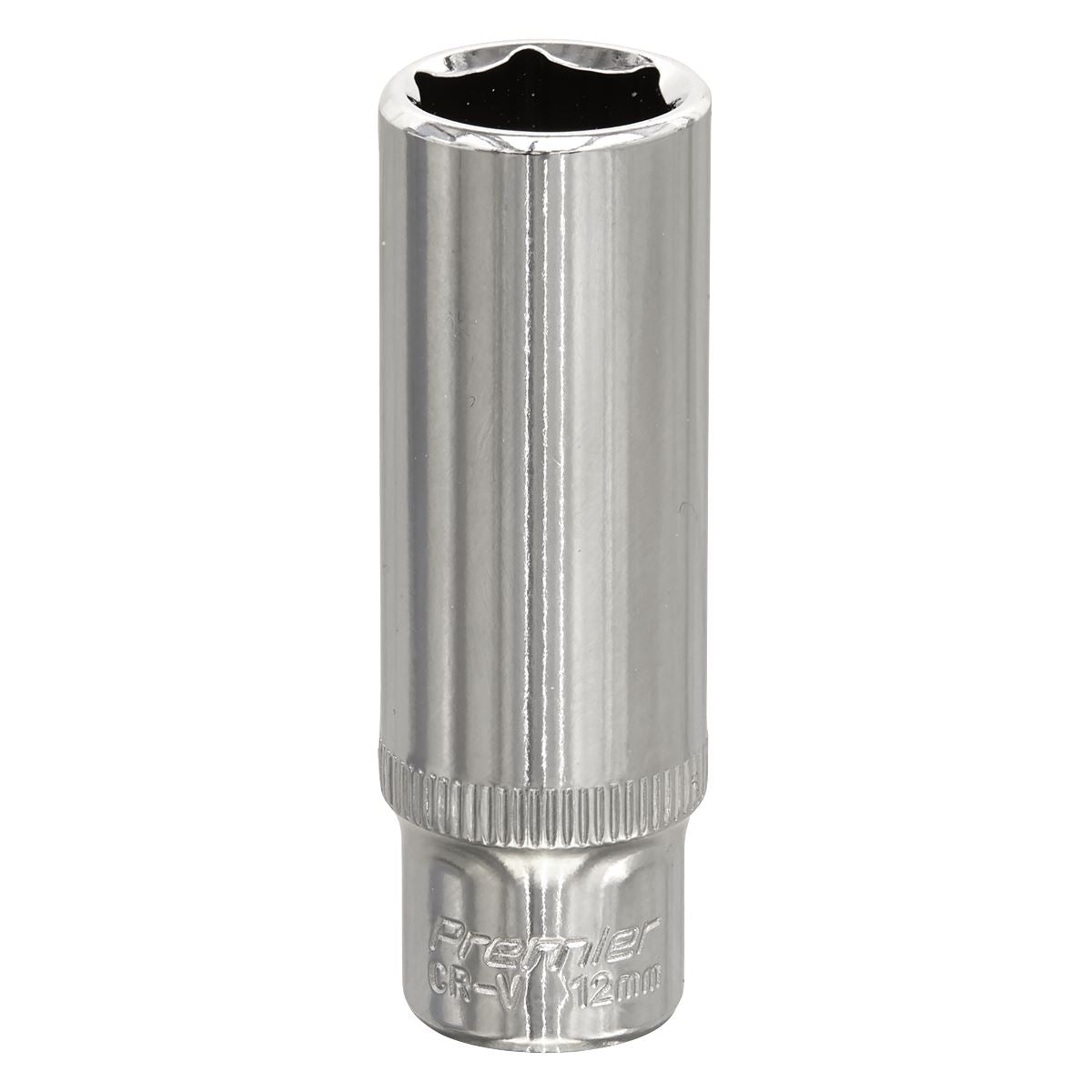Sealey Metric Socket 12mm Deep 1/4"Sq Drive Fully Polished SP1412D