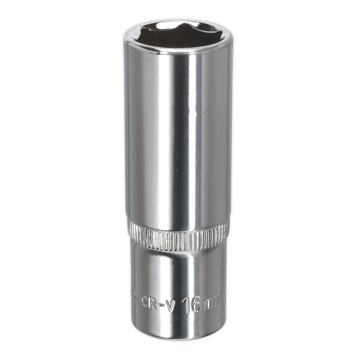 Sealey 16mm Deep 3/8"Sq Drive WallDrive Socket Chrome Hardened Tempered SP3816D
