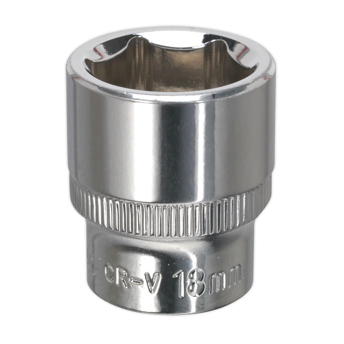 Sealey 3/8"Sq Drive Socket 18mm WallDrive Chrome Standard Length SP3818