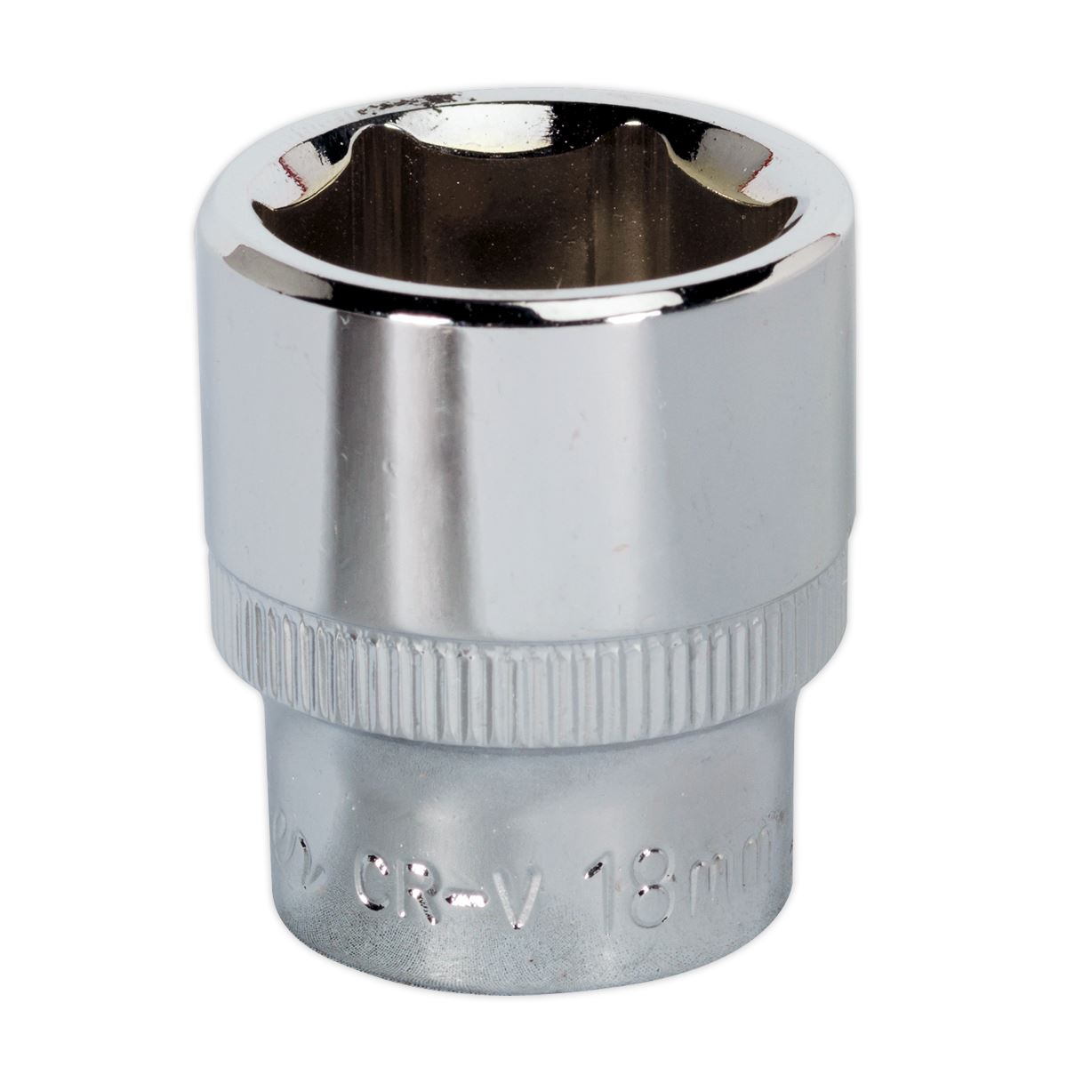 Sealey 3/8"Sq Drive Socket 18mm WallDrive Chrome Standard Length SP3818