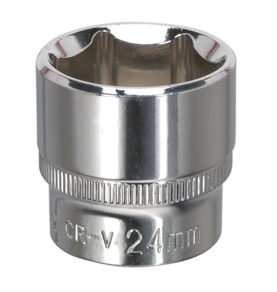 Sealey 3/8"Sq Drive Socket 24mm WallDrive Chrome Standard Length SP3824