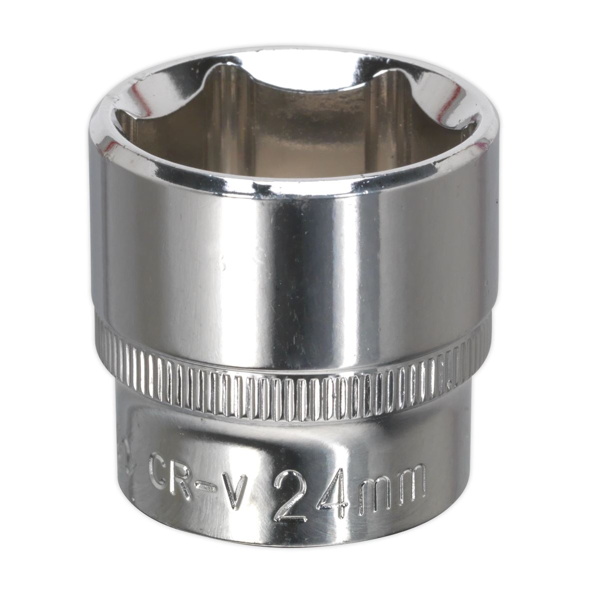 Sealey 3/8"Sq Drive Socket 24mm WallDrive Chrome Standard Length SP3824