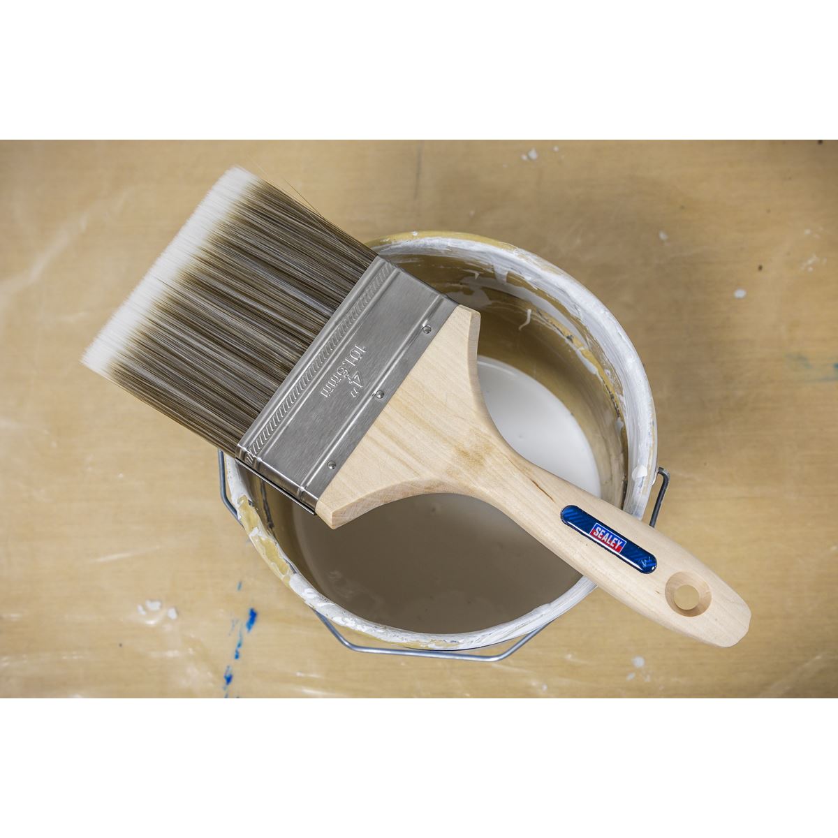 Sealey Wooden Handle Paint Brush 100mm SPBS100W