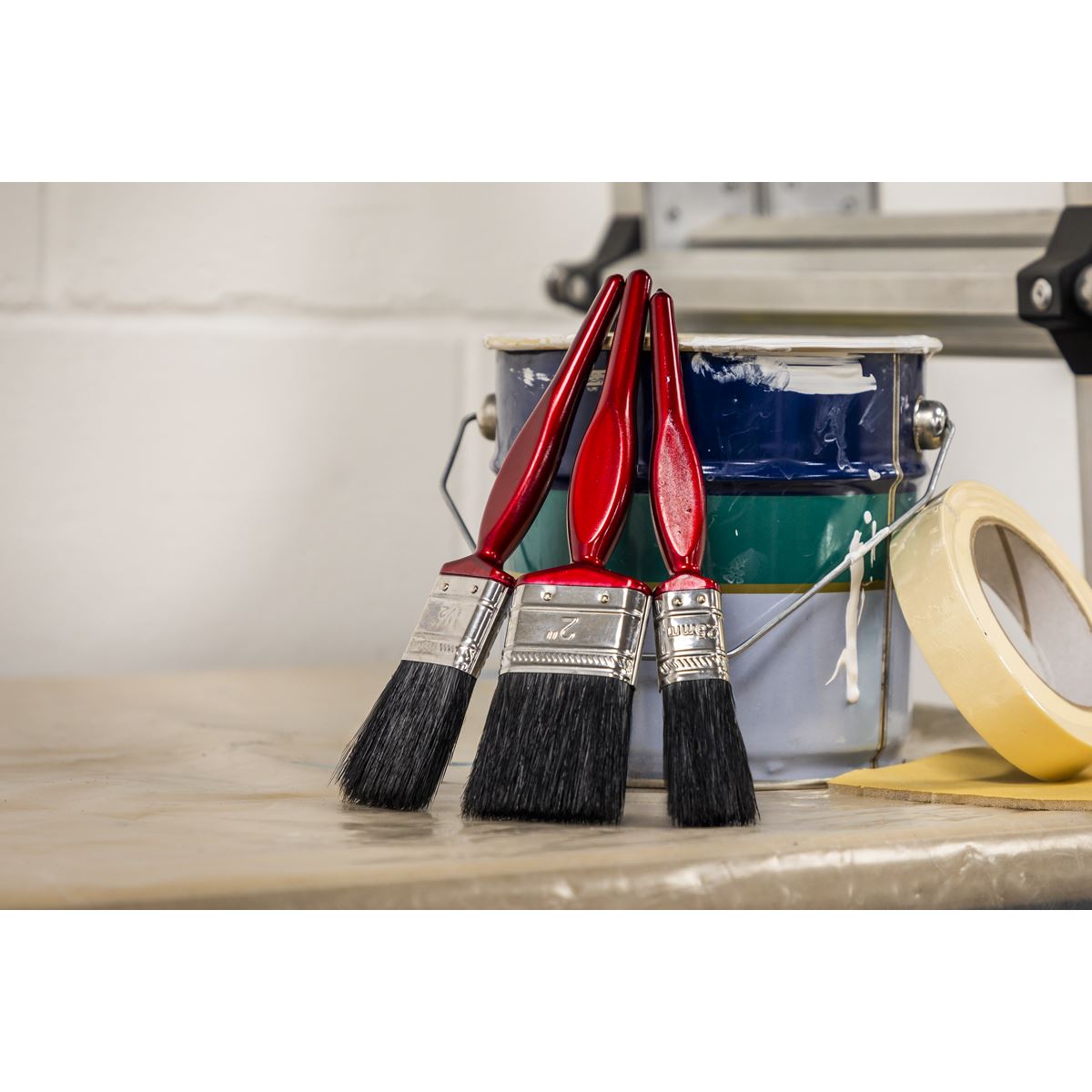 Sealey Pure Bristle Paint Brush Set 3pc SPBS3