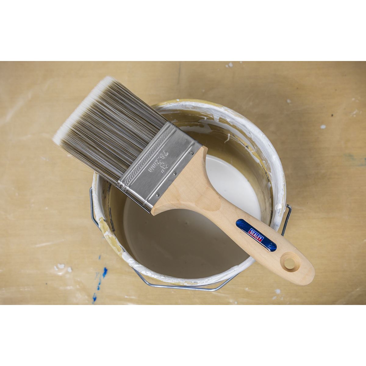 Sealey Wooden Handle Paint Brush 76mm SPBS76W