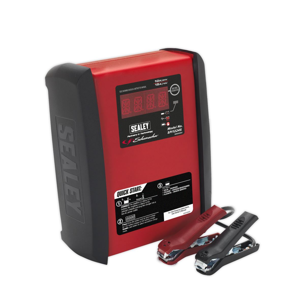 Sealey Schumacher® Intelligent Speed Charge Battery Charger/Maintainer 12V 15A/24V 10A SPI1224S