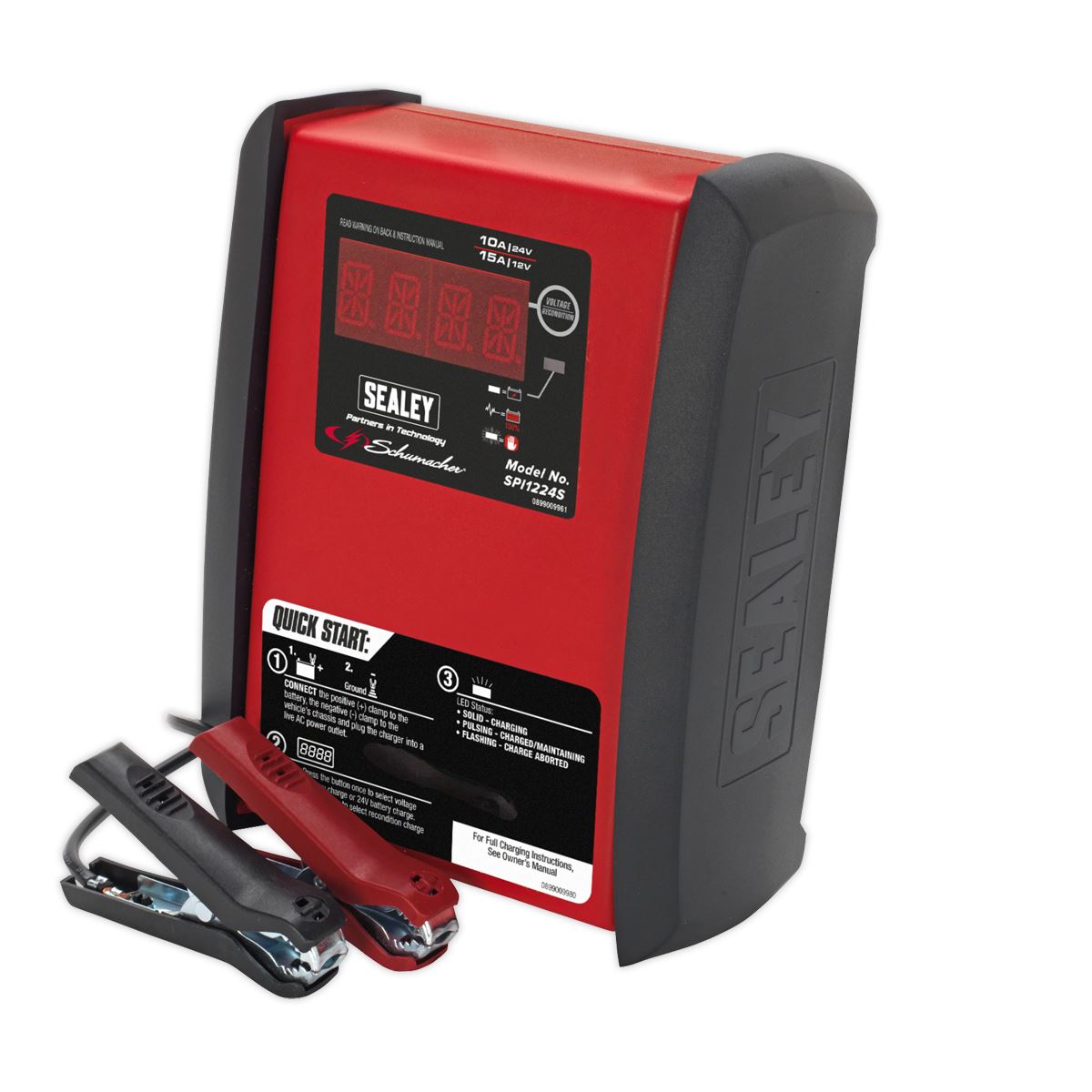 Sealey Schumacher® Intelligent Speed Charge Battery Charger/Maintainer 12V 15A/24V 10A SPI1224S
