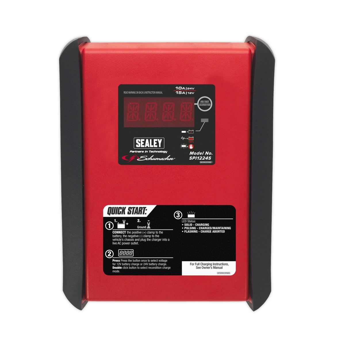 Sealey Schumacher® Intelligent Speed Charge Battery Charger/Maintainer 12V 15A/24V 10A SPI1224S