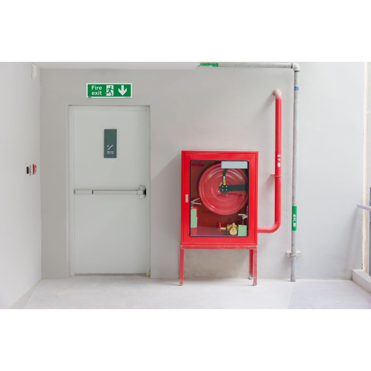 Sealey Safe Conditions Safety Sign - Fire Exit (Down) - Self-Adhesive Vinyl SS22V1