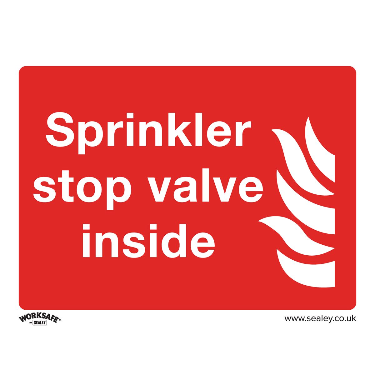 Sealey Safe Conditions Safety Sign - Sprinkler Stop Valve - Rigid Plastic - Pack of 10 SS23P10