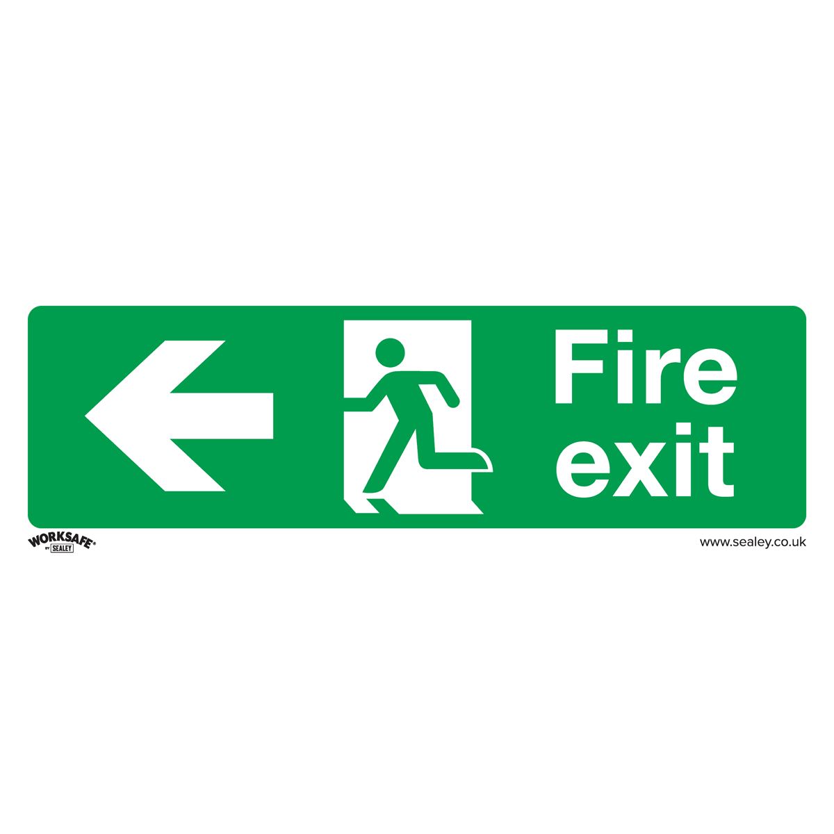 Sealey Safe Conditions Safety Sign - Fire Exit (Left) - Rigid Plastic - Pack of 10 SS25P10