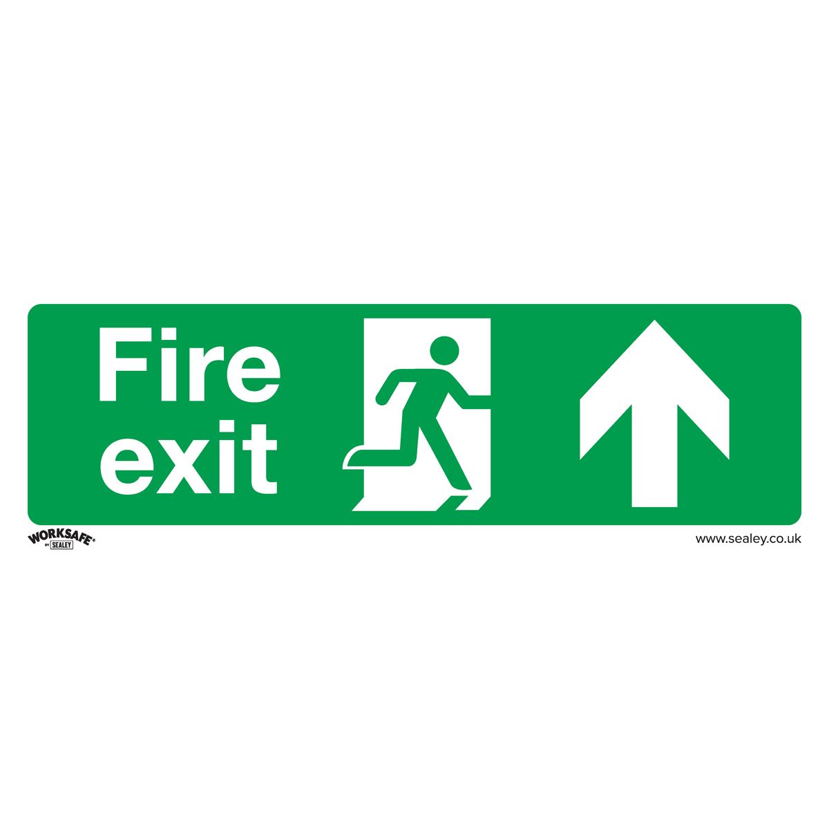 Sealey Safe Conditions Safety Sign - Fire Exit (Up) - Rigid Plastic - Pack of 10 SS28P10