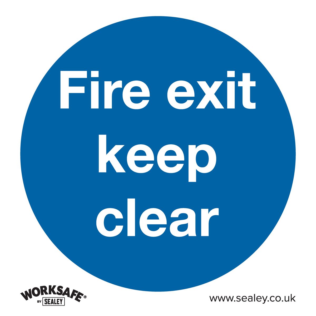 Sealey Mandatory Safety Sign - Fire Exit Keep Clear - Self-Adhesive Vinyl SS2V1