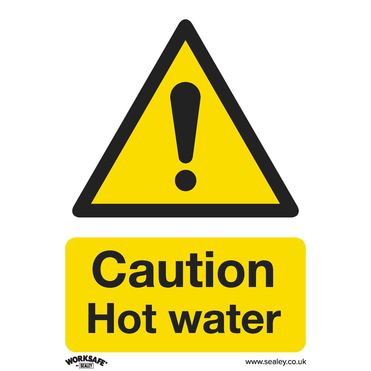 Sealey Warning Safety Sign - Caution Hot Water - Self-Adhesive Vinyl SS38V1