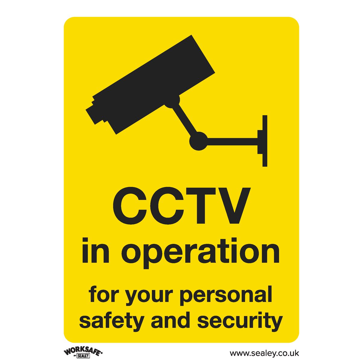 Sealey Warning Safety Sign - CCTV - Self-Adhesive Vinyl SS40V1