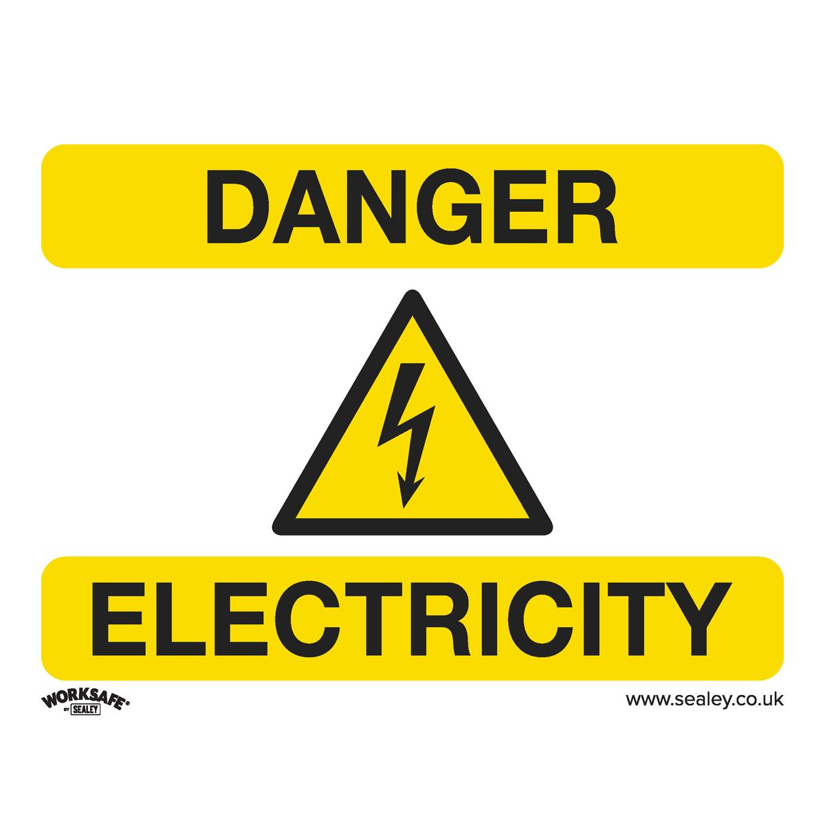 Sealey Warning Safety Sign - Danger Electricity - Self-Adhesive Vinyl SS41V1