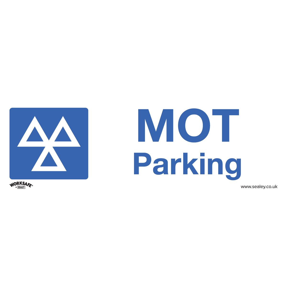 Sealey Warning Safety Sign - MOT Parking - Self-Adhesive Vinyl - Pack of 10 SS49V10