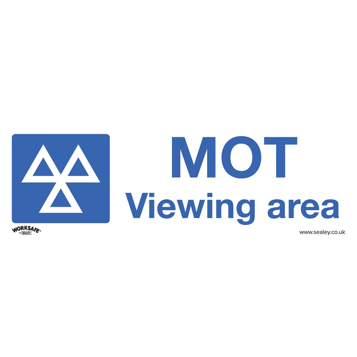 Sealey Warning Safety Sign - MOT Viewing Area - Self-Adhesive Vinyl - Pack of 10 SS50V10