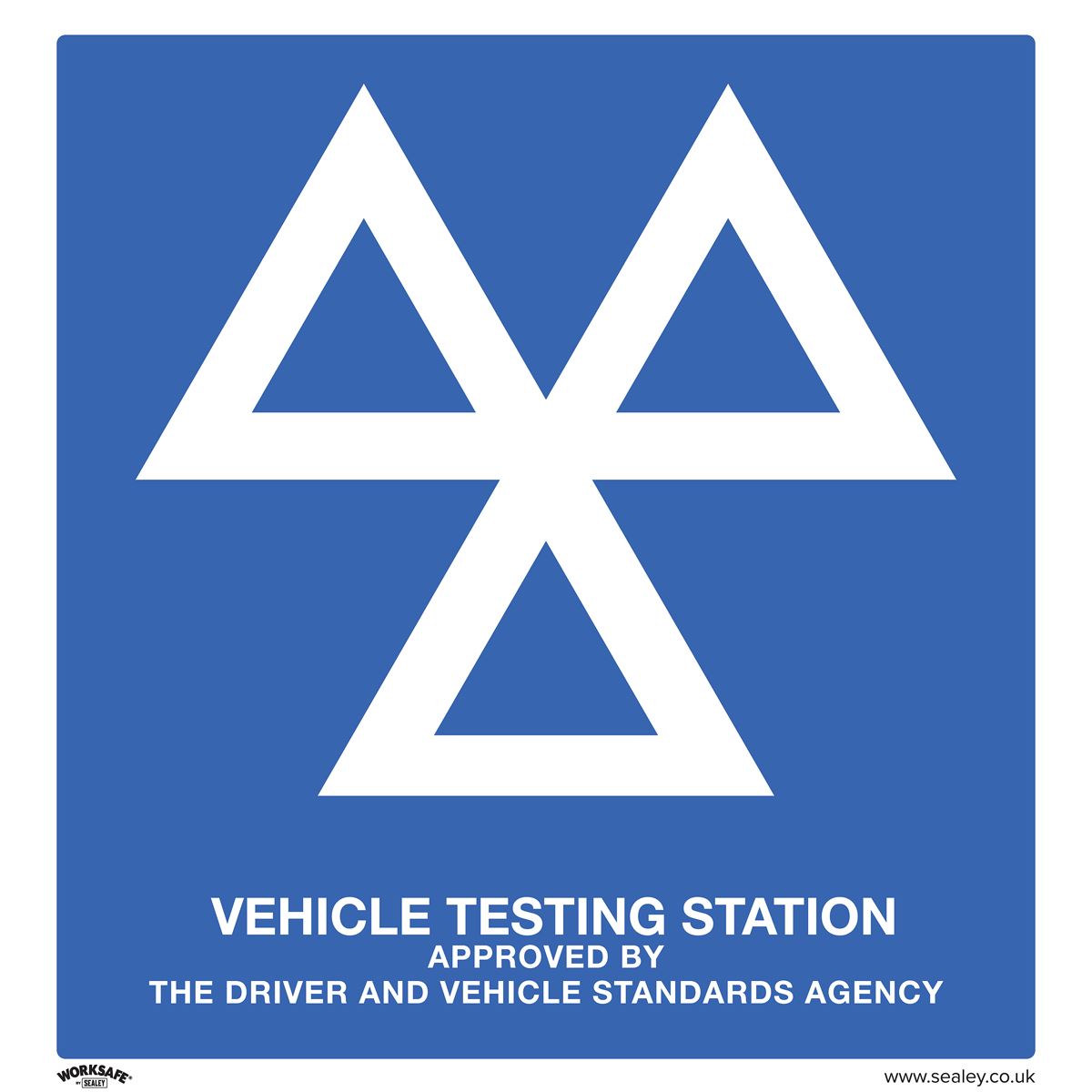 Sealey Warning Safety Sign - MOT Testing Station - Rigid Plastic - Pack of 10 SS51P10
