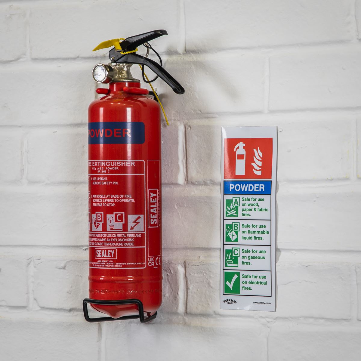 Sealey Safe Conditions Safety Sign - Powder Fire Extinguisher - Rigid Plastic SS52P1