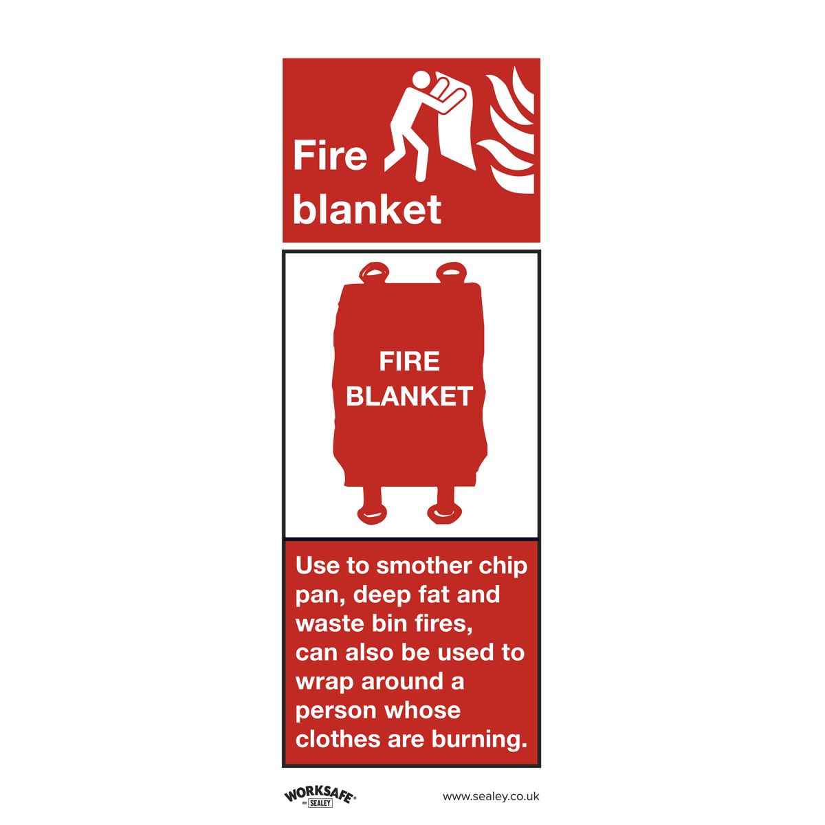 Sealey Safe Conditions Safety Sign - Fire Blanket - Rigid Plastic - Pack of 10 SS53P10