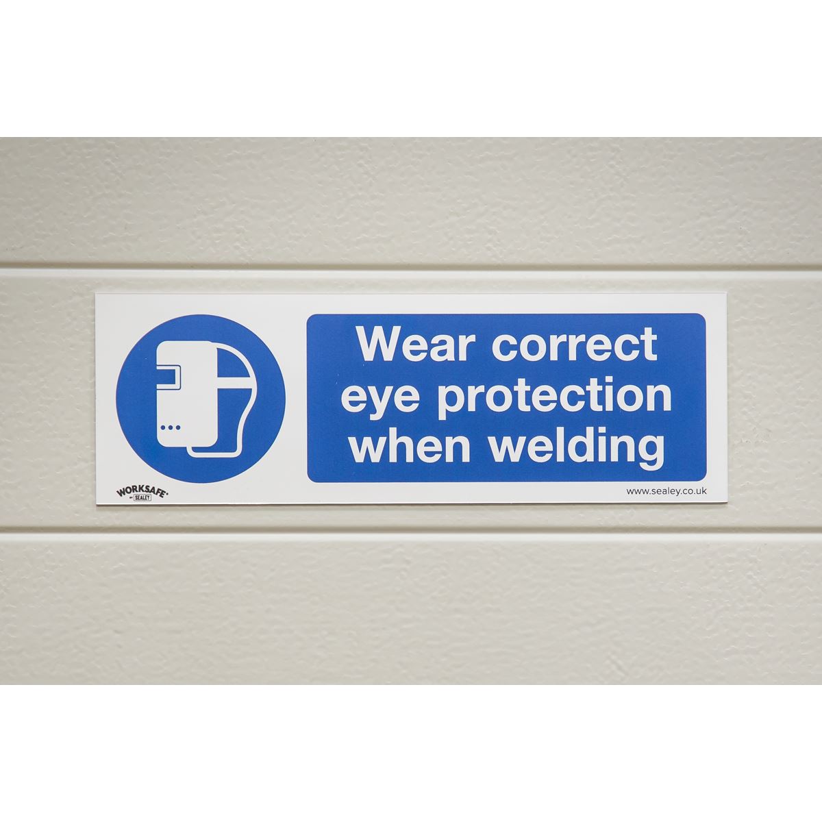 Sealey Mandatory Safety Sign - Wear Eye Protection When Welding - Rigid Plastic SS54P1